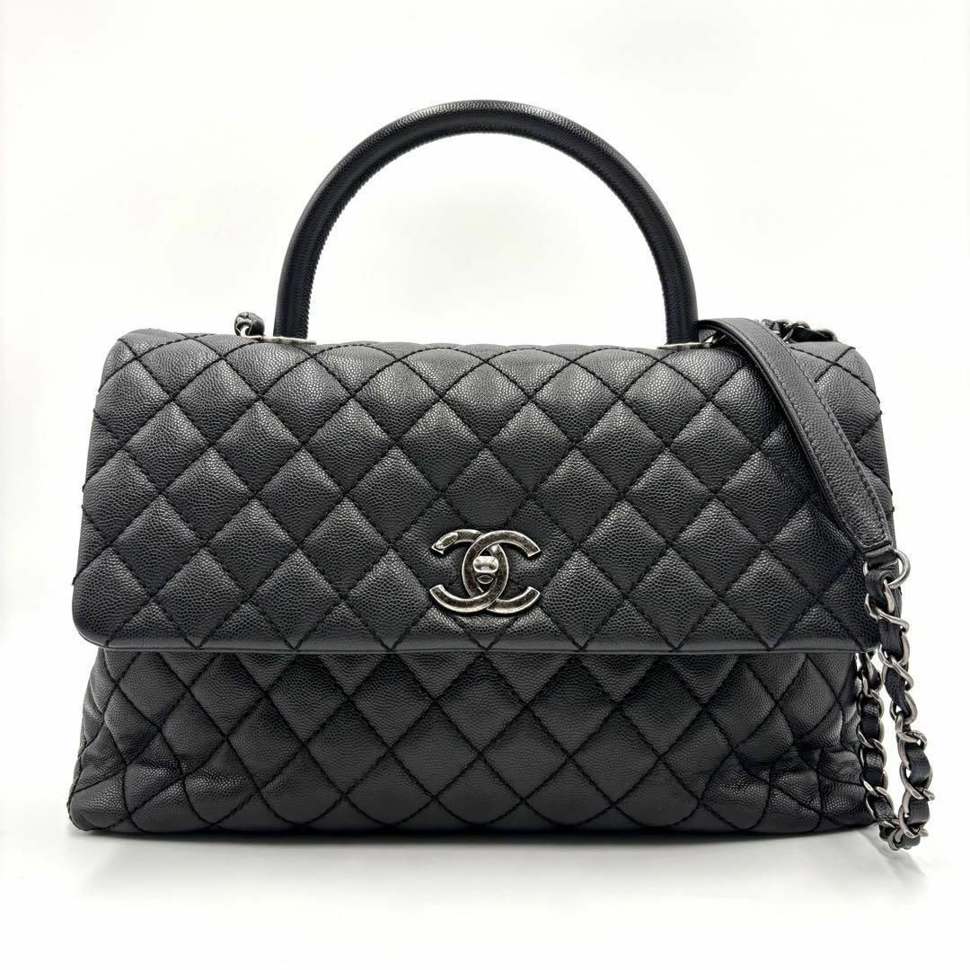 美品CHANEL ココハンドル キャビアスキン 2way チェーンショルダー