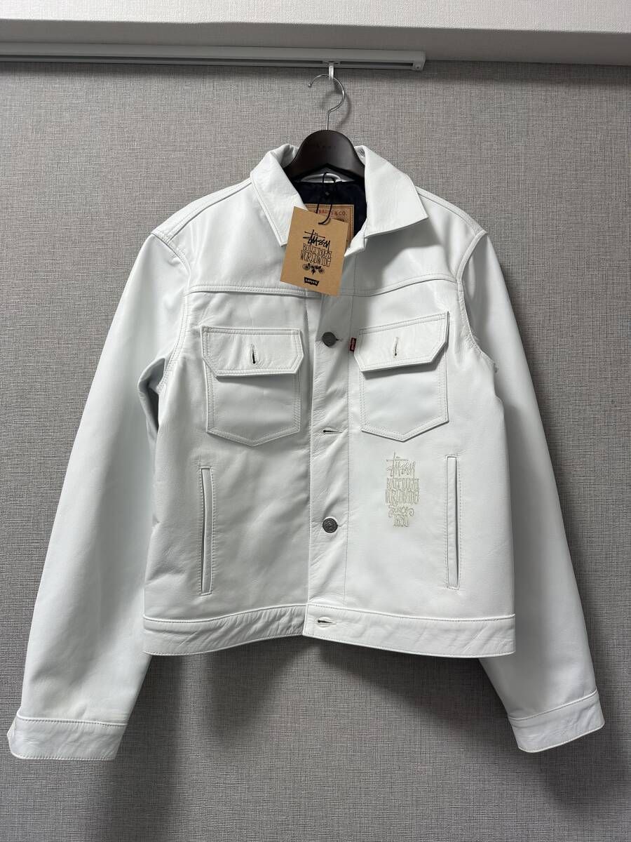ステューシー x リーバイス レザー トラッカー ジャケット 