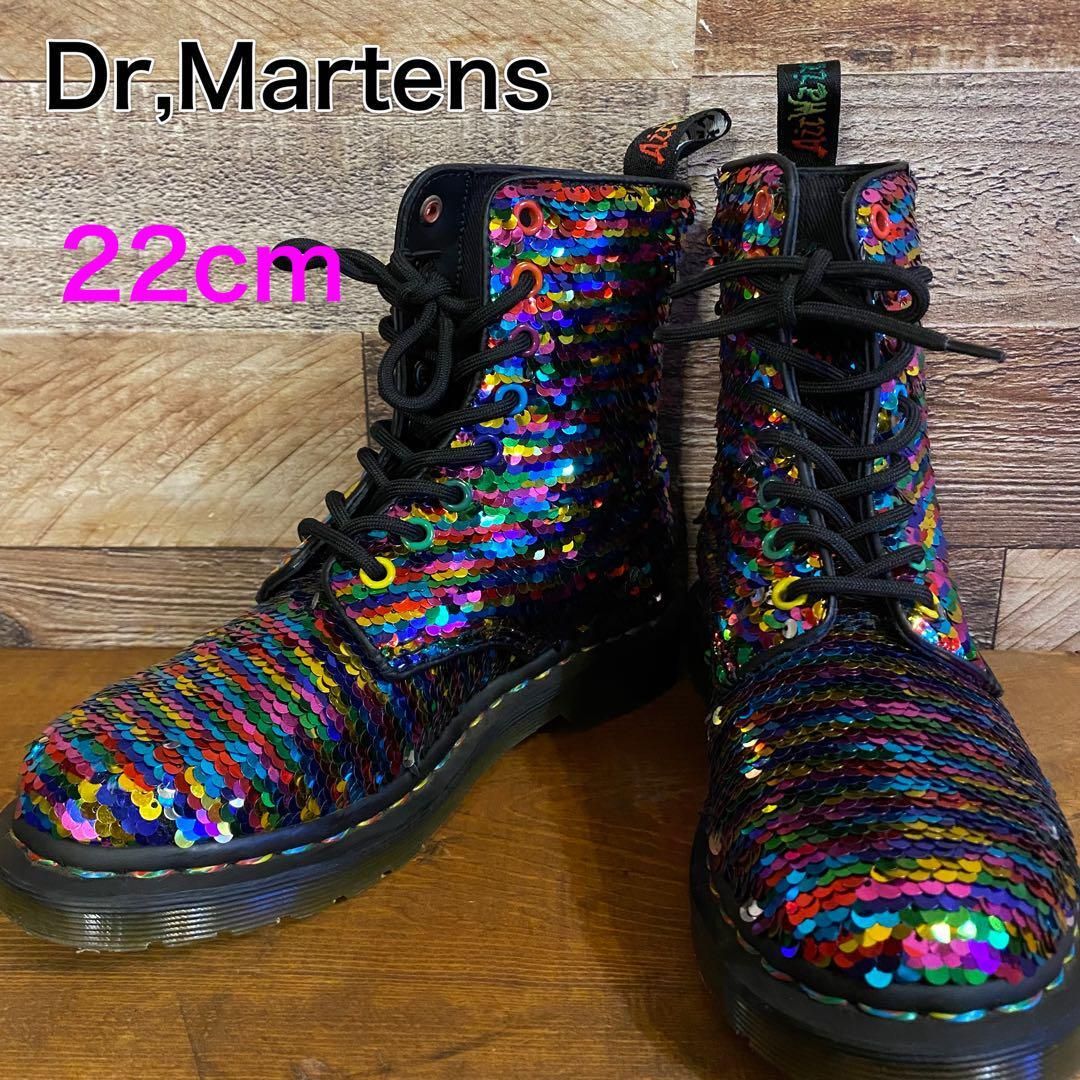 Dr,Martens ドクターマーチン　スパンコール　レインボー　22cm 未使