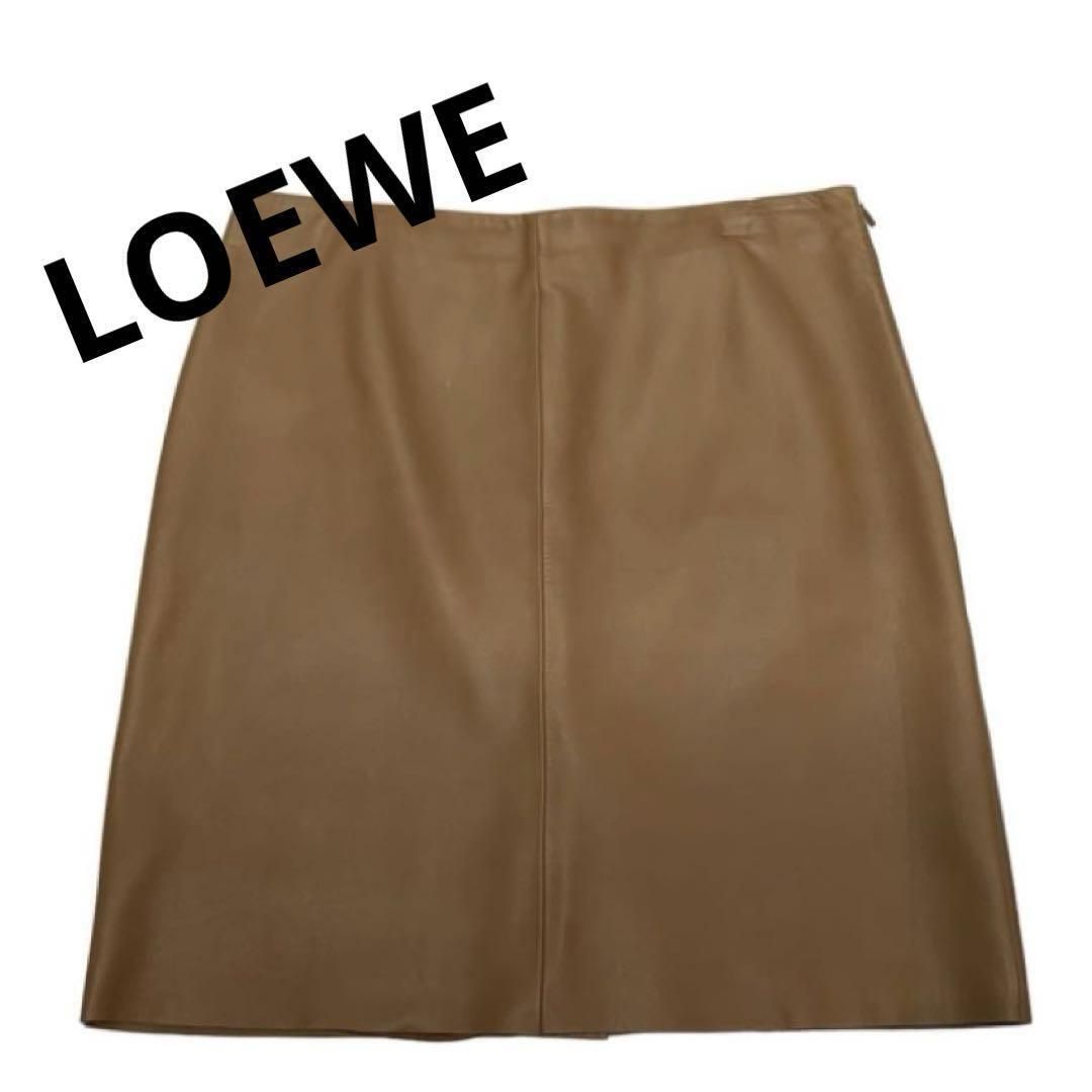 目立った傷や汚れなし】☆美品☆LOEWE ロエベ レザースカート 