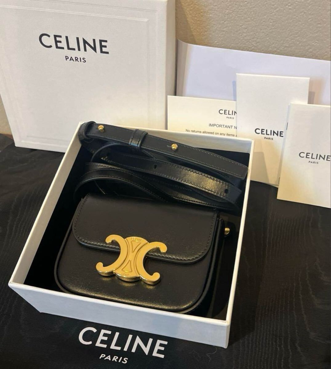 美品 CELINE セリーヌ ミニトリオンフ ショルダー トリオンフ レザー