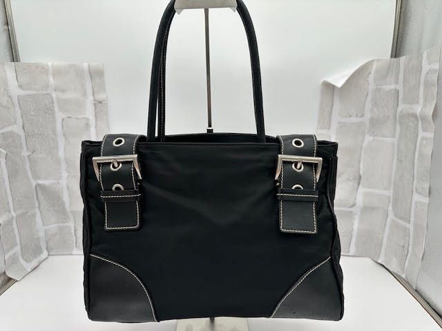 PRADA/プラダ　archive 00s ヴィンテージ　レザーナイロントート