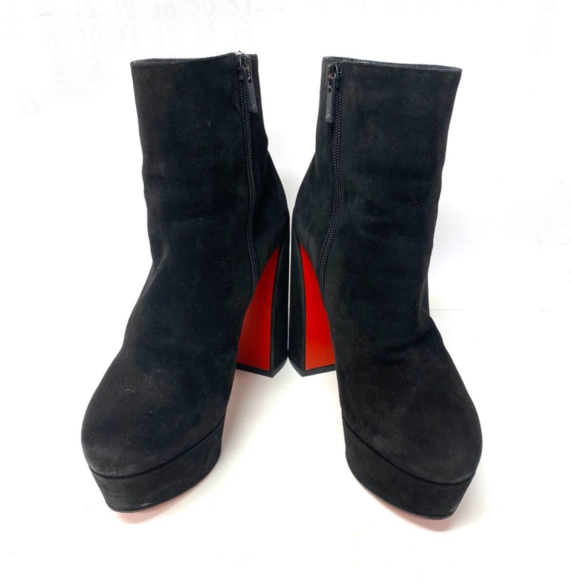 美品　定価23万　Christian Louboutin クリスチャンルブタン Movida Booty スエード アンクルブーツ ブーツ 36サイズ 約23cm ブラック