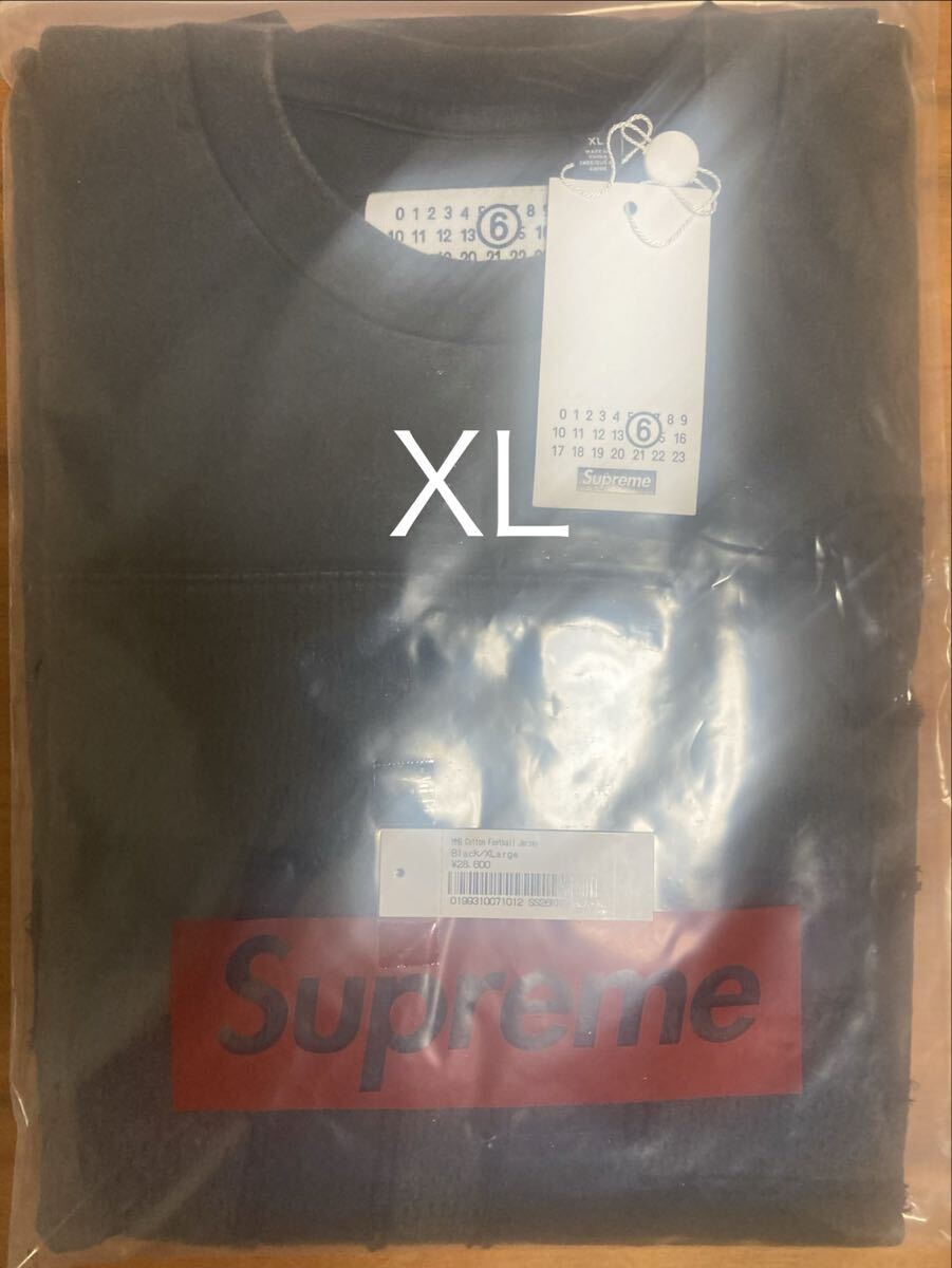 XL Supreme MM6 Maison Margiela Cotton Football Jersey Black ブラック 黒 シュプリーム メゾン マルジェラ フットボール ジャージ
