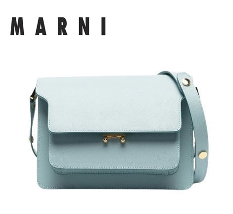 ○★新品未使用　MARNI (マルニ)　トランク　ミディアム ショルダーバッグ　スカイブルー★○