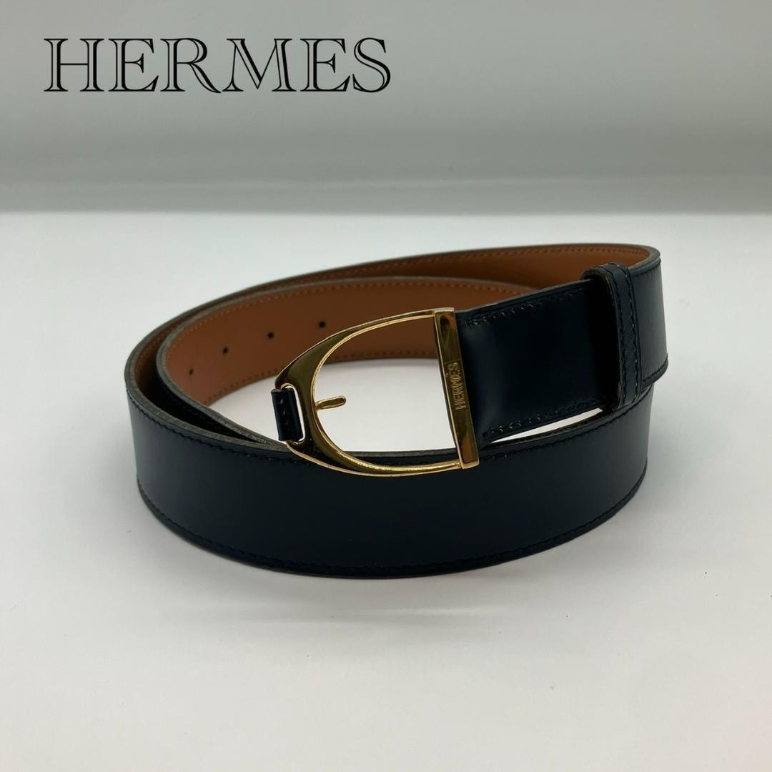 B (目立った傷や汚れなし)】エルメス エトリエ ボックスカーフ ベルト