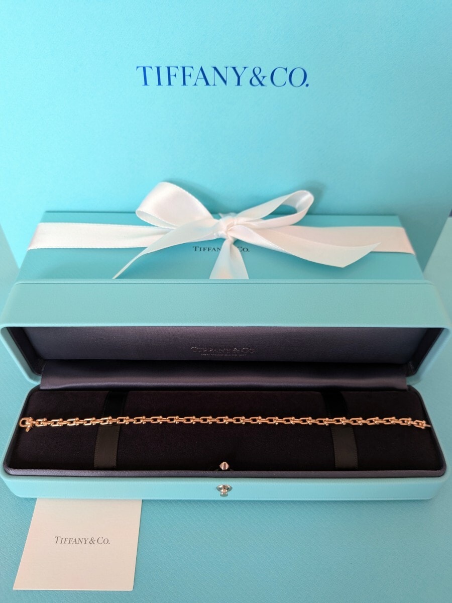 [新品未使用]ティファニーハードウェアマイクロリンクブレスレットRGラージサイズ