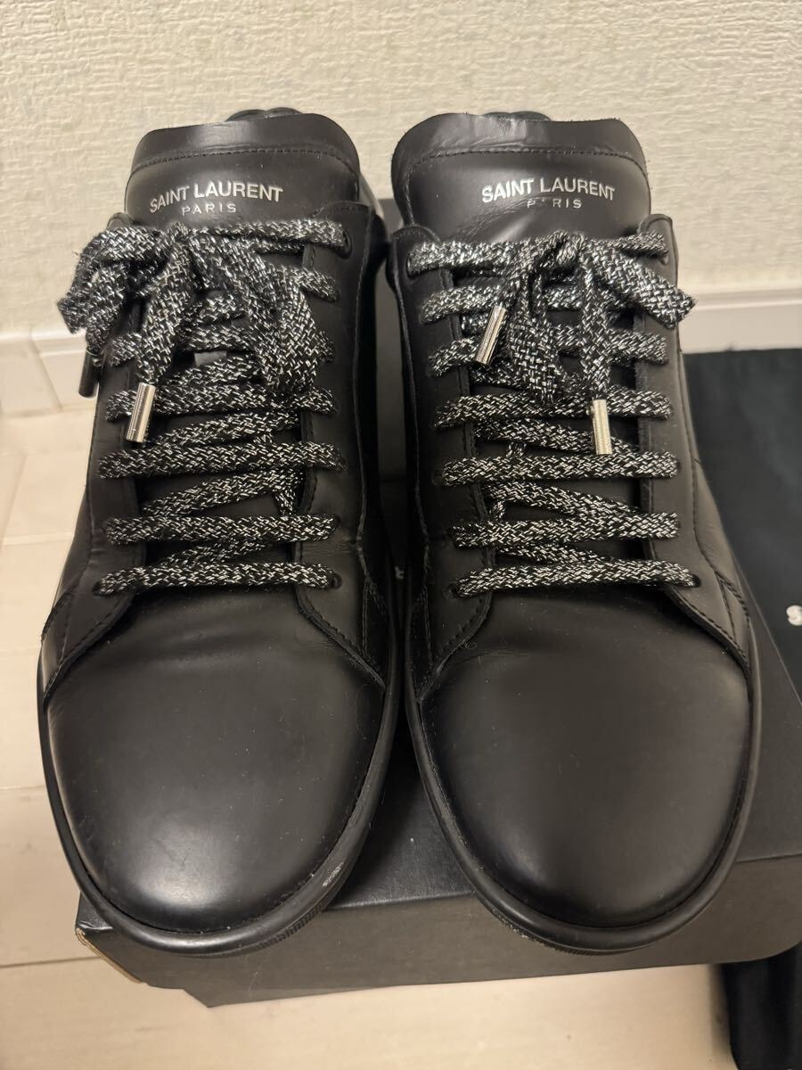 SAINT LAURENT レザースニーカー 42 美品 ブラック