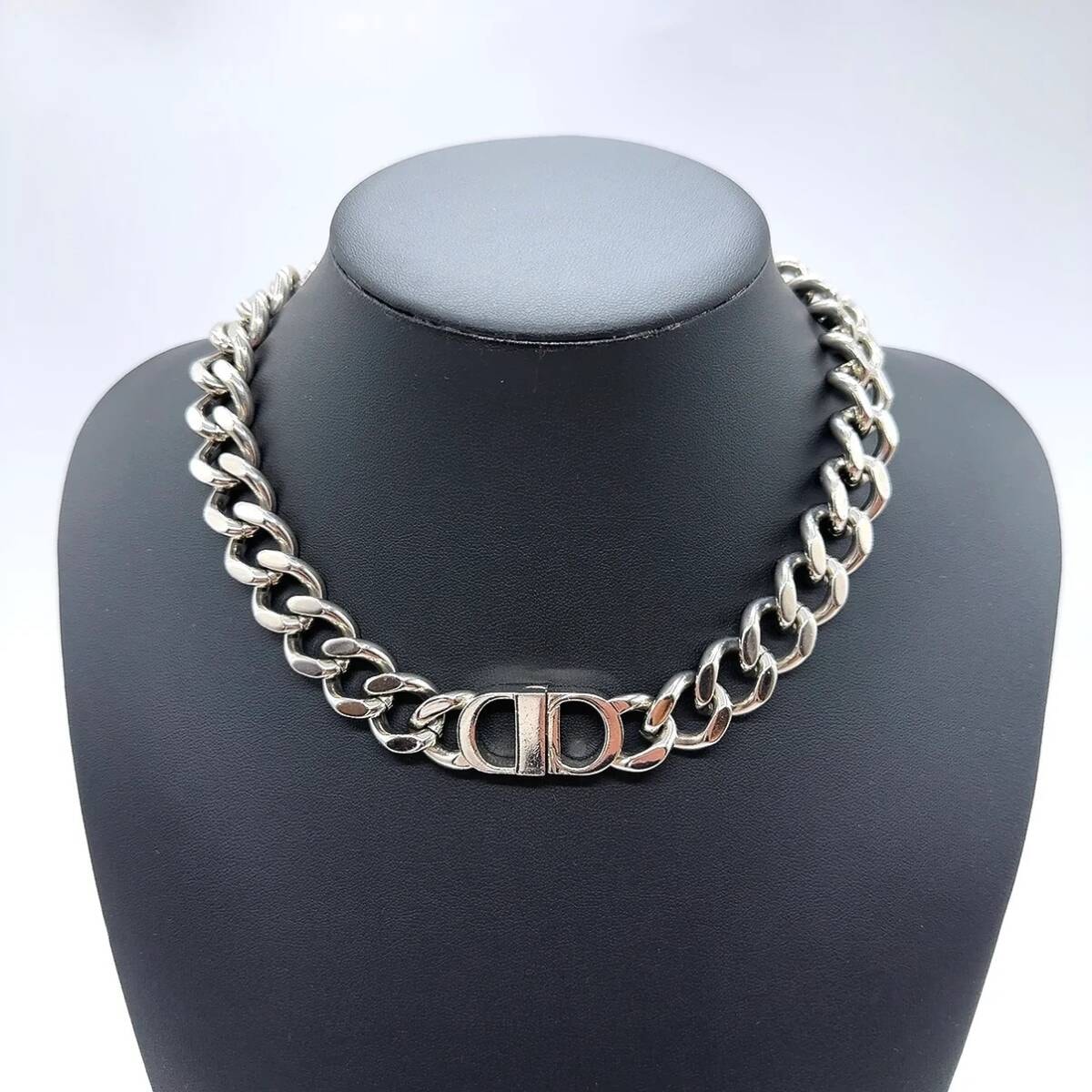 DIOR ディオール CD ICON チェーンリンクネックレス シルバー