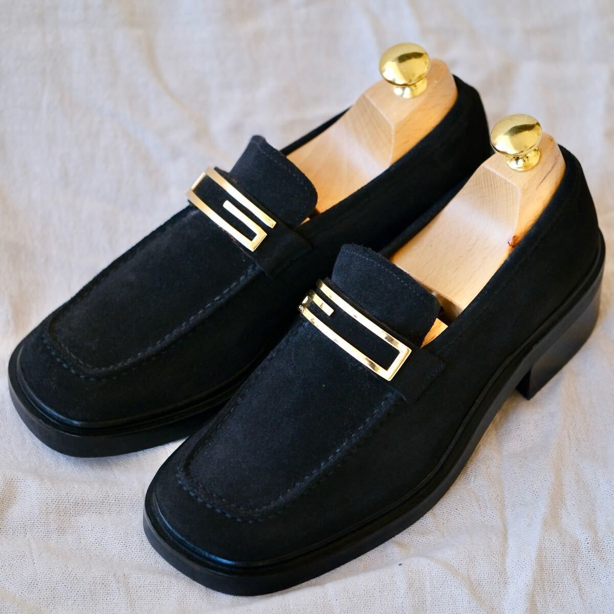 現地購入未使用】ITA36＝23cm GUCCI スウェード ビットローファー