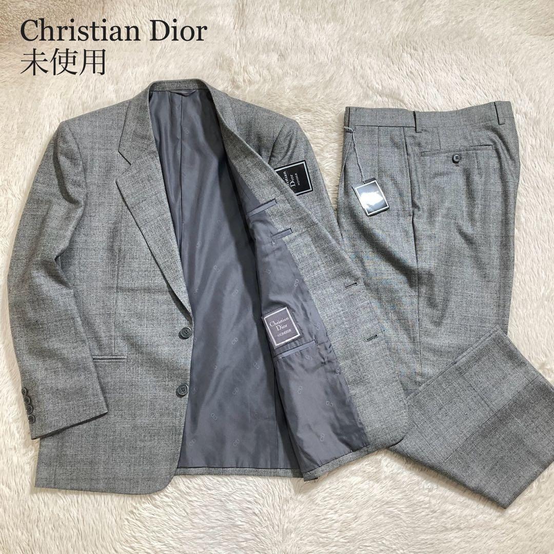 Christian Dior リネン混 チェック柄セットスーツ グレー/EZ90 【公式