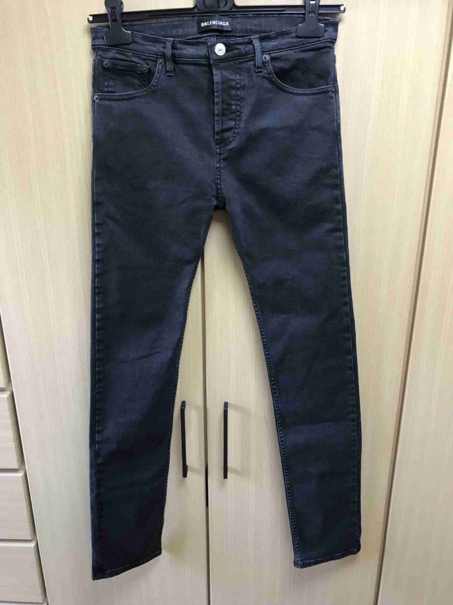 正規 18SS BALENCIAGA バレンシアガ DEMNA GVASALIA デムナ ヴァザリア ストレッチ スキニー デニムパンツ 黒 28 MH0 548321