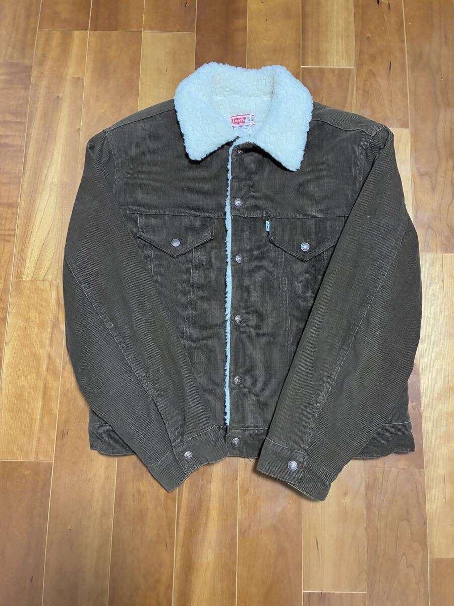 Levi’s 70605 コーデュロイ ボアジャケット USA製 ブラウン 44 ボア フカフカ 極上コンディション