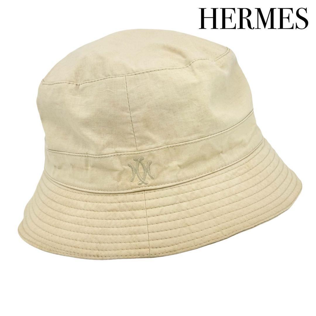 MOTSCH HERMES モッチ エルメス バケットハット 帽子 コットン100％ レディース メンズ ベージュ