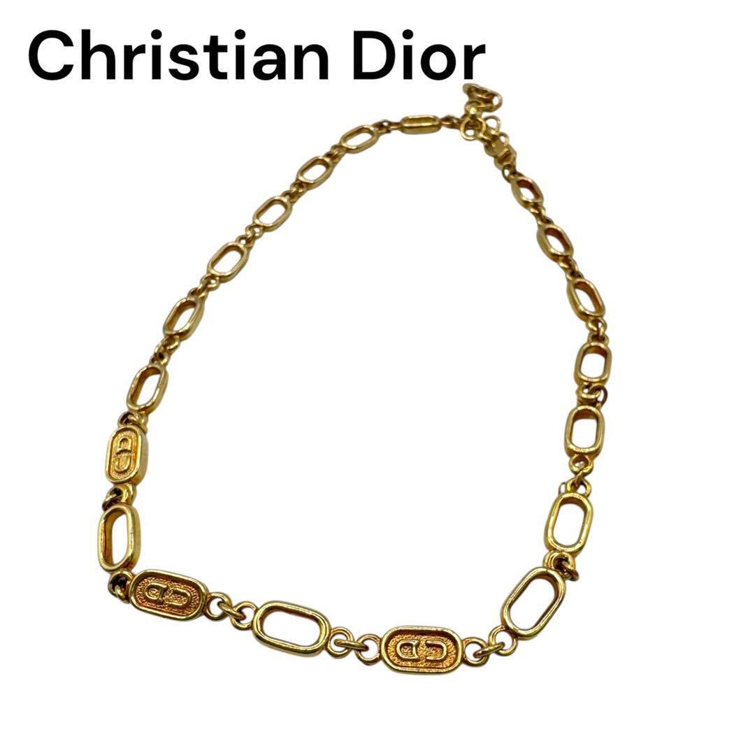 美品 Dior CDロゴ ネックレス ゴールド系