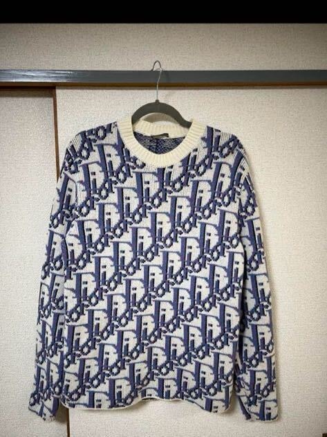 国内正規品　希少　美品　DIOR オブリーク　ニットセーター　xs カシミヤ　ウール　ホワイト