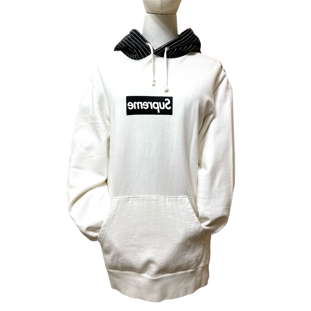 希少 美品■ Supreme×CDG ミラーBOXロゴ パーカー M