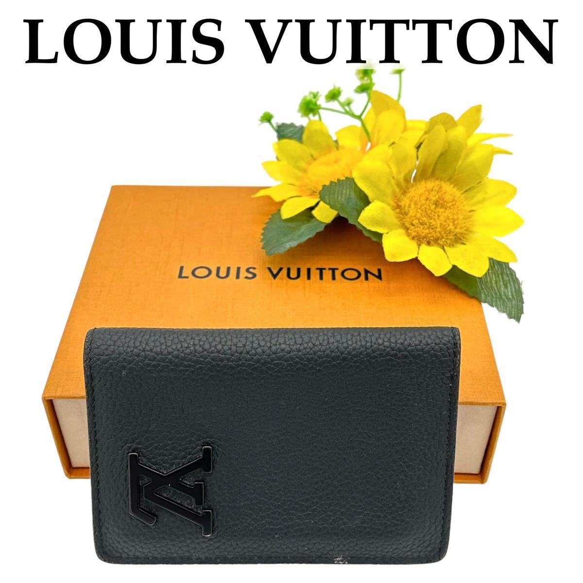 【美品!!】LOUIS VUITTON ルイヴィトン カードケース オーガナイザー ドゥポッシュ ブラック ブランド 鑑定済み 秋 ハロウィン■