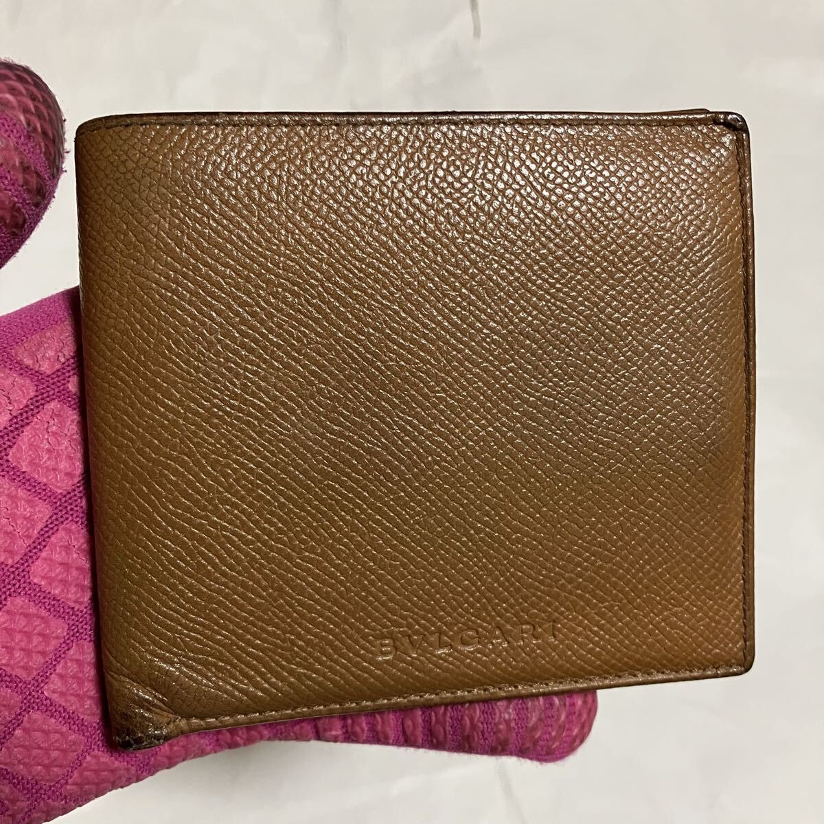 【BVLGARI / ブルガリ】レザー / 二つ折り財布（小銭入れあり）