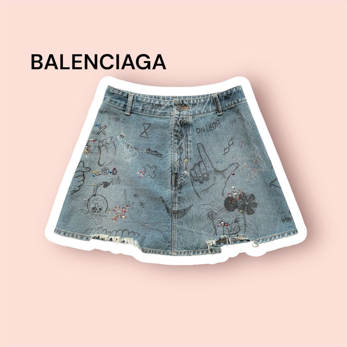 目立った傷や汚れなし】BALENCIAGA バレンシアガ グラフィックプリント