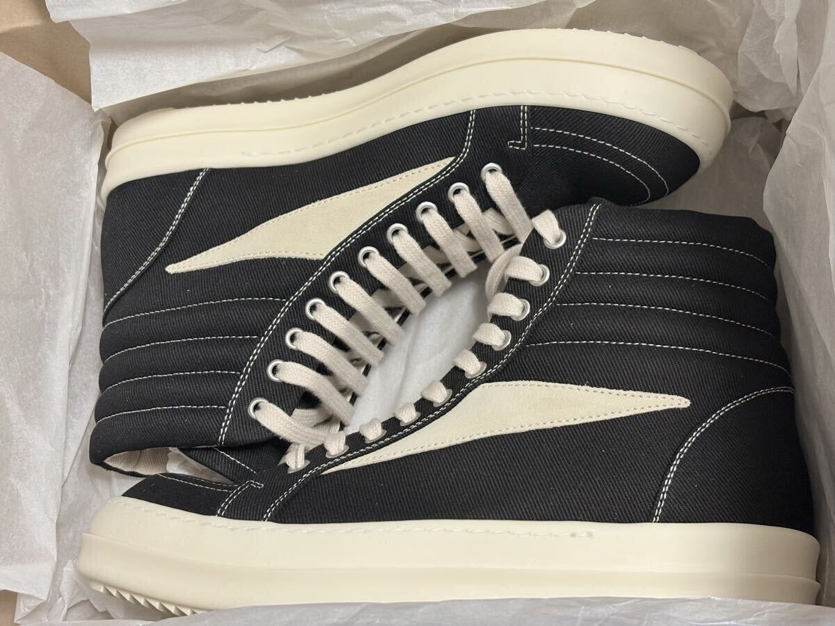 新品《 Rick Owens DRKSHDW 》VINTAGE SNEAKS 41 リックオウエンス ダークシャドウ ヴィンテージ スニーカー ハイカット BLACK MILK