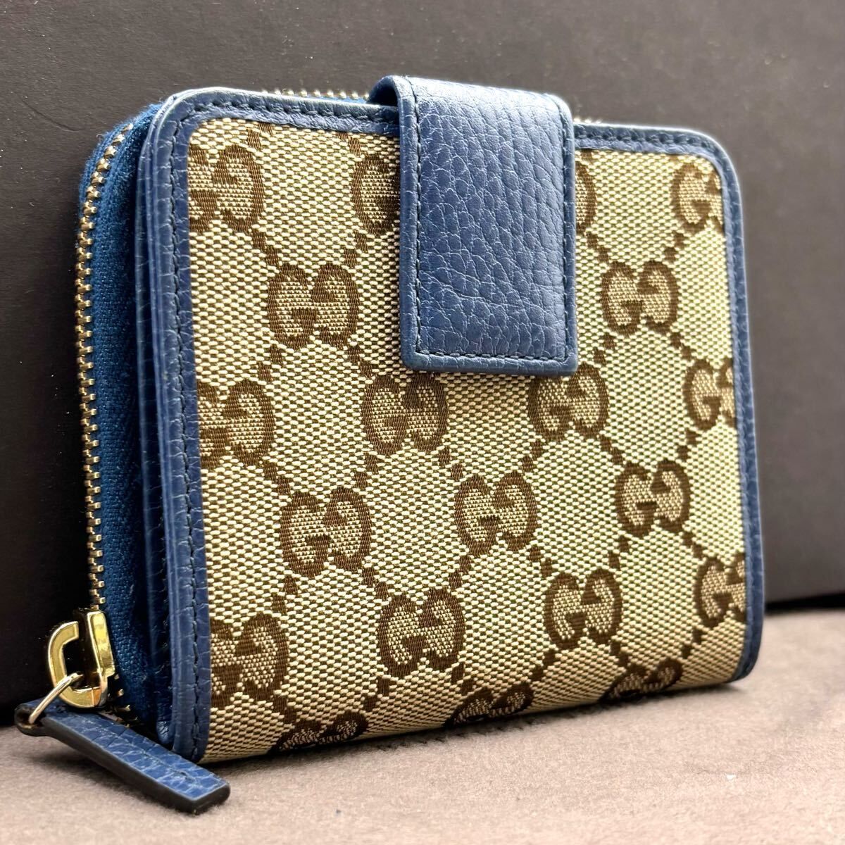 o42 GUCCI　グッチ　二つ折り財布　GGキャンバス ブルー 楽天市場】【財布】GUCCI グッチ GGキャンバス 2つ折長財布