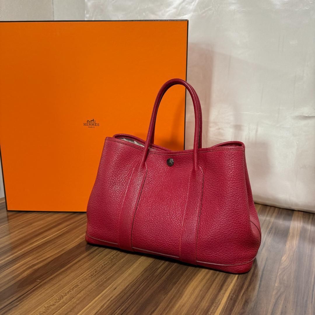 ★正規品 美品★HERMES バッグ ガーデンパーティ TPM ネゴンダ □Q刻印 ハンドバッグ トートバッグ