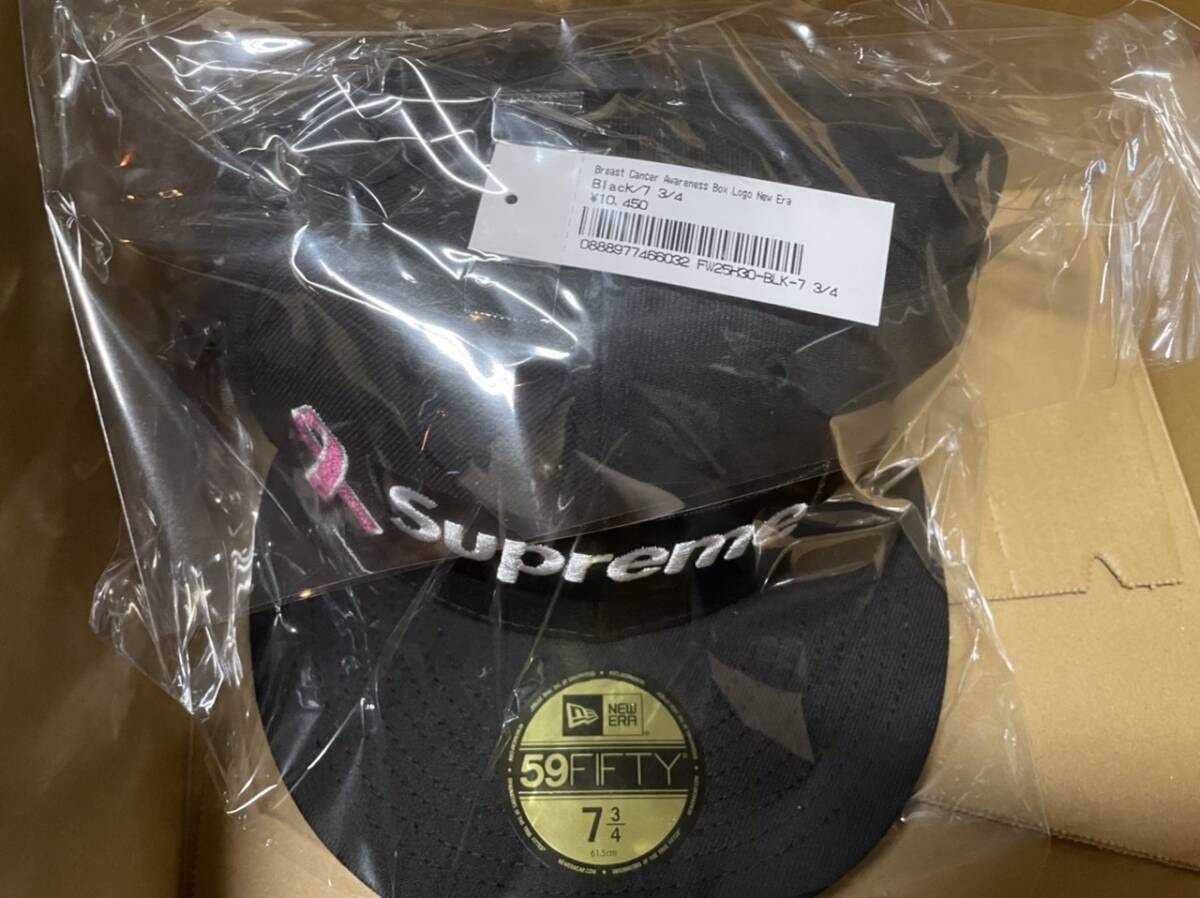 Supreme Breast Cancer Awareness Box Logo New Era Black シュプリーム 25FW ボックスロゴ ニューエラ ブラック 7 3/4 未使用送料込