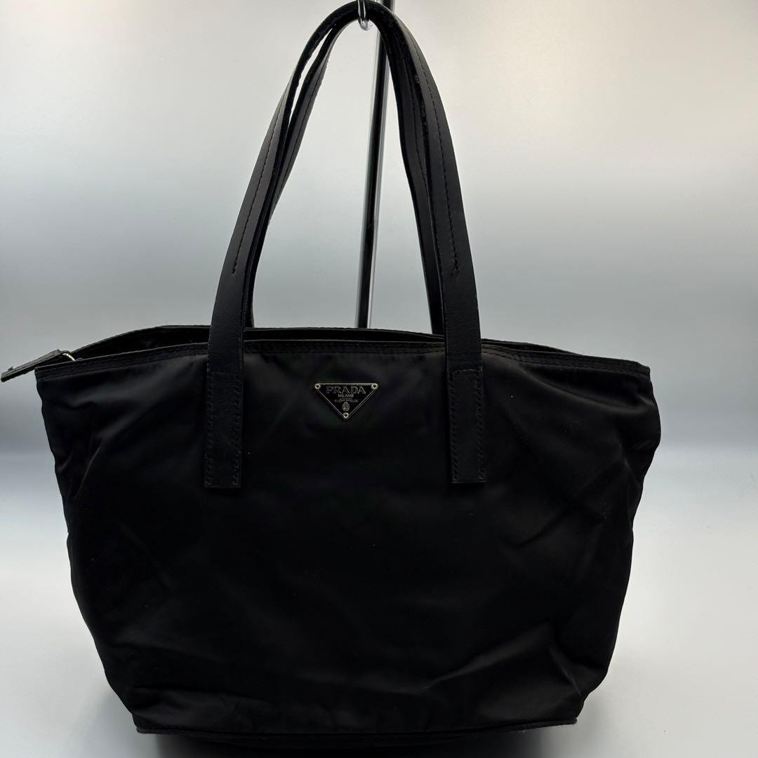 プラダ 2WAY ショルダーバッグ リナイロン ダブルジップ サフィアーノレザー ブラック シルバー 美品 9900 PRADA - プラダ 2WAY ショルダーバッグ リナイロン ダブルジップ
