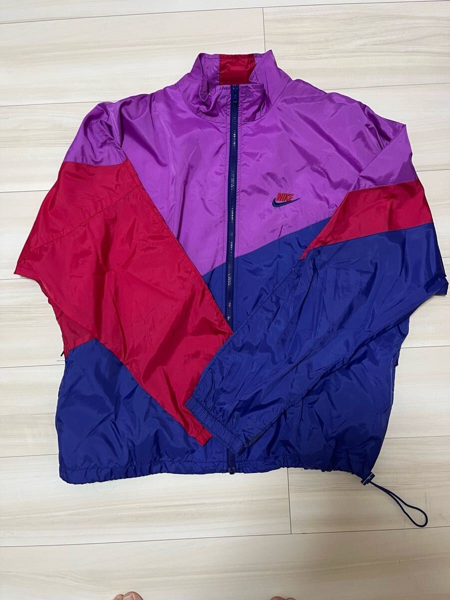 C (やや傷や汚れあり)】90s NIKE Supreme court ナイロンジャケット