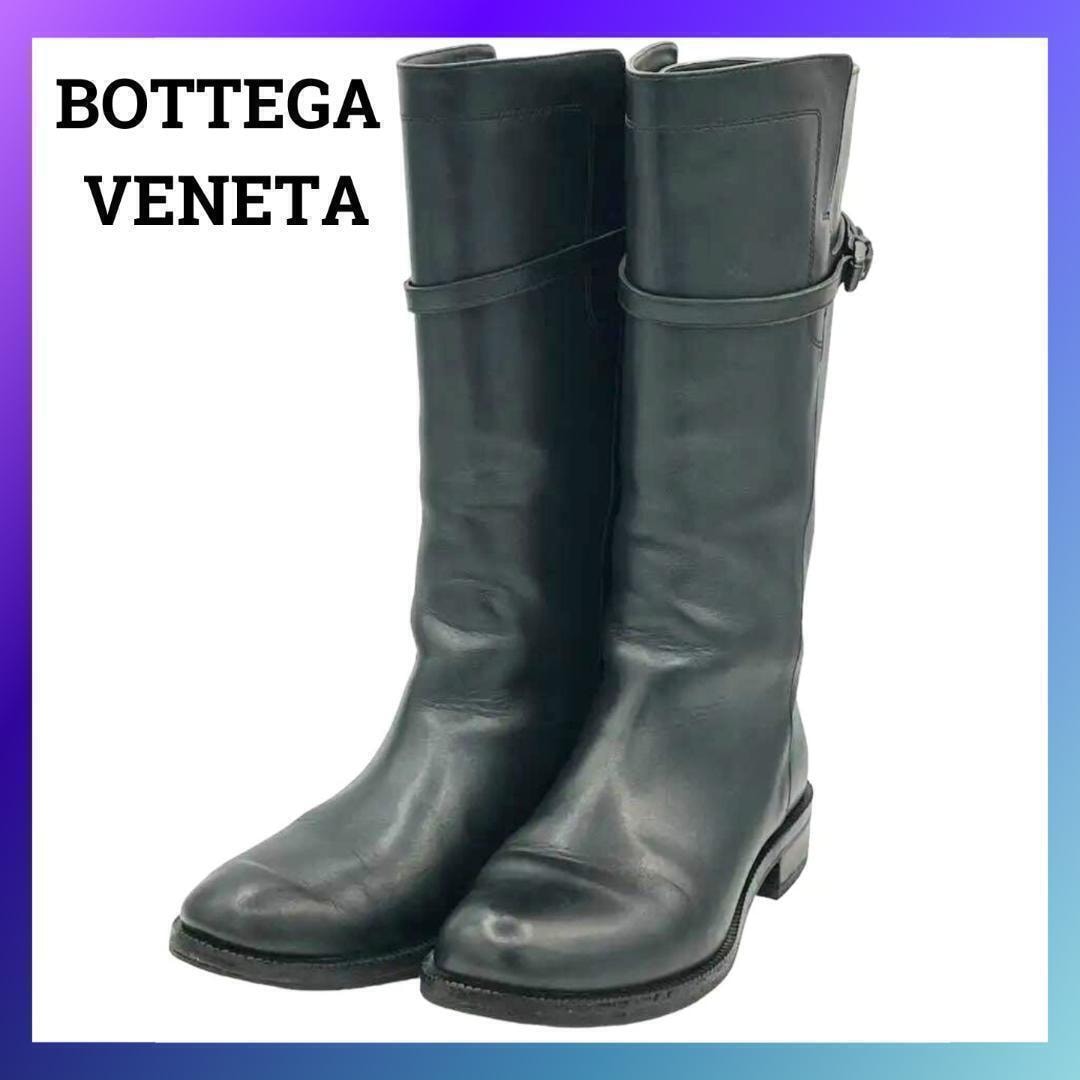 ボッテガヴェネタ BOTTEGA VENETA ミドルブーツ ブーツ レザー ブラック レディース 35 黒 革