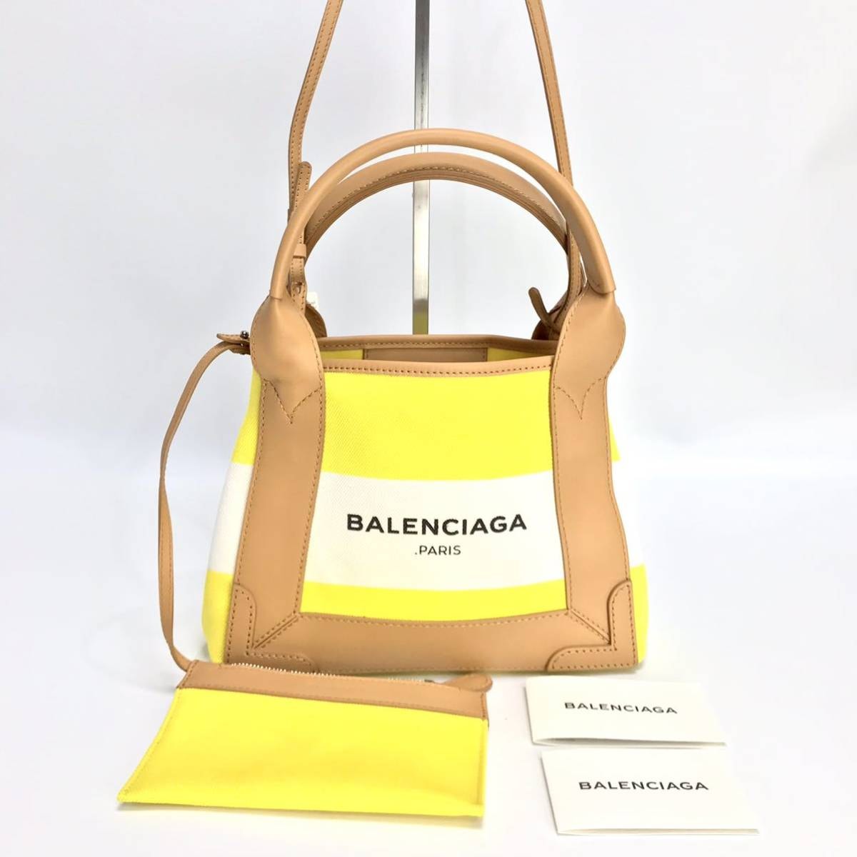 BALENCIAGA バレンシアガ 2WAYキャンバス レザーショルダーバッグハンドバッグ 