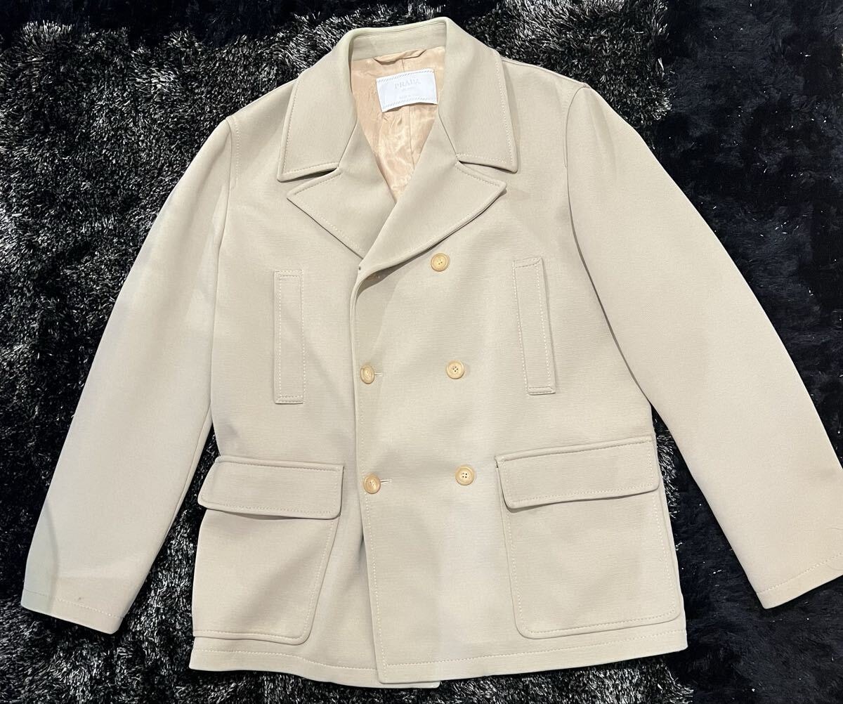 【PRADA プラダ】90s-00s アーカイブ期 ダブルブレストジャケット ベージュ Lサイズ相当 イタリア正規店購入