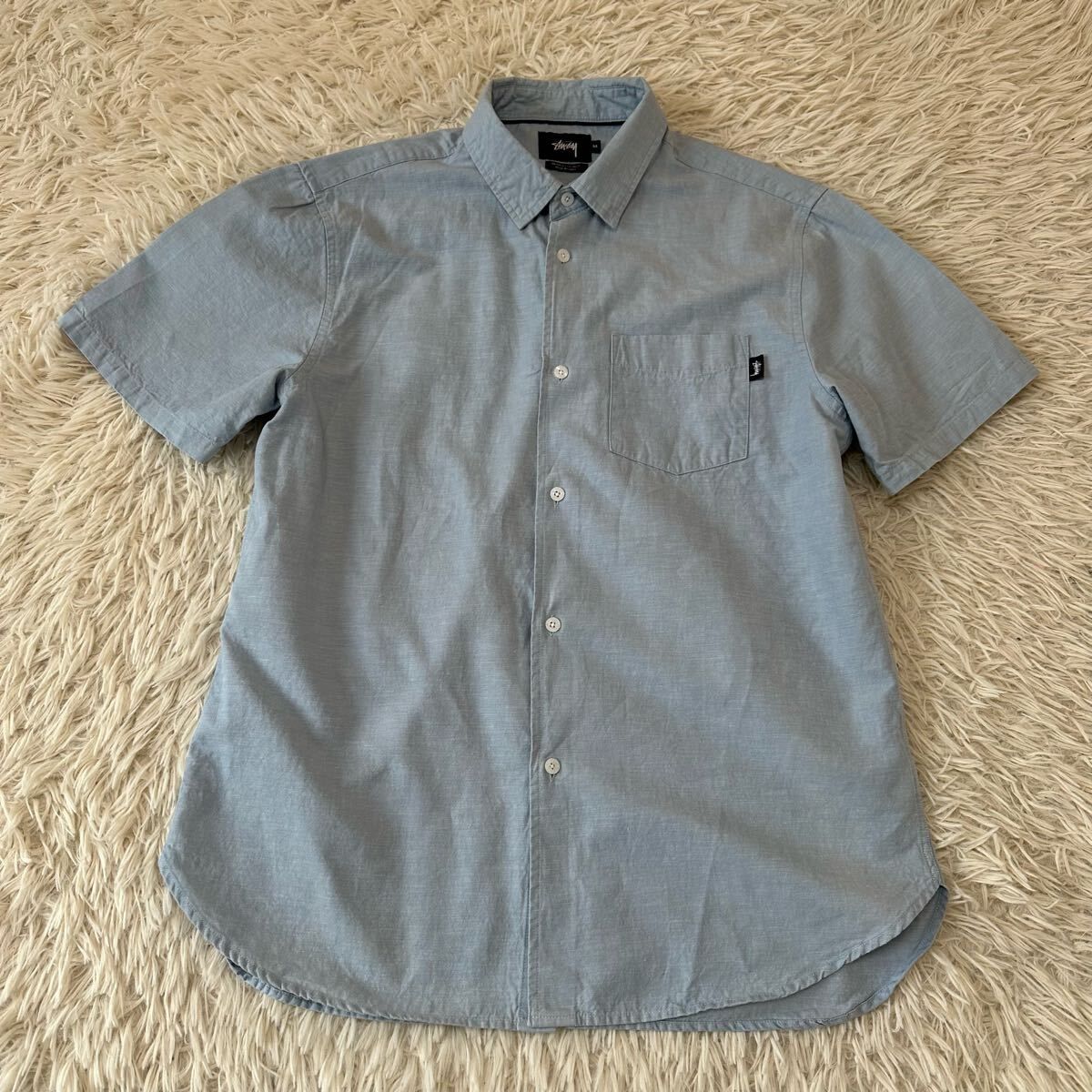 【STUSSY】ステューシー M シャツ 半袖 インディゴ