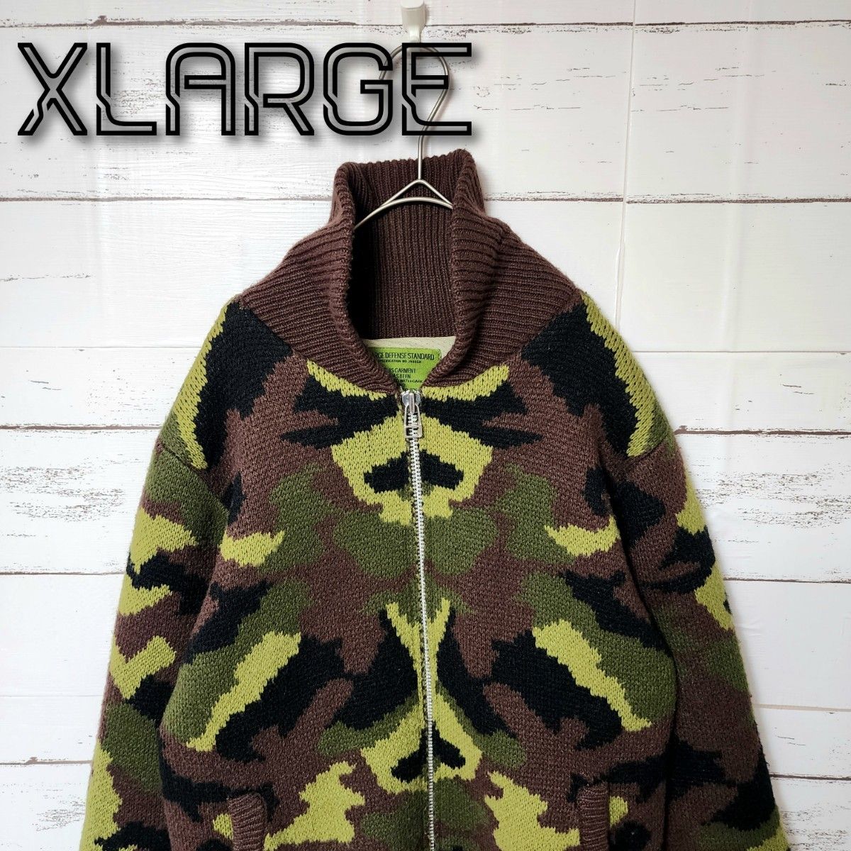 《超希少》XLARGE エクストララージ セーター グリーン 迷彩 カモフラ