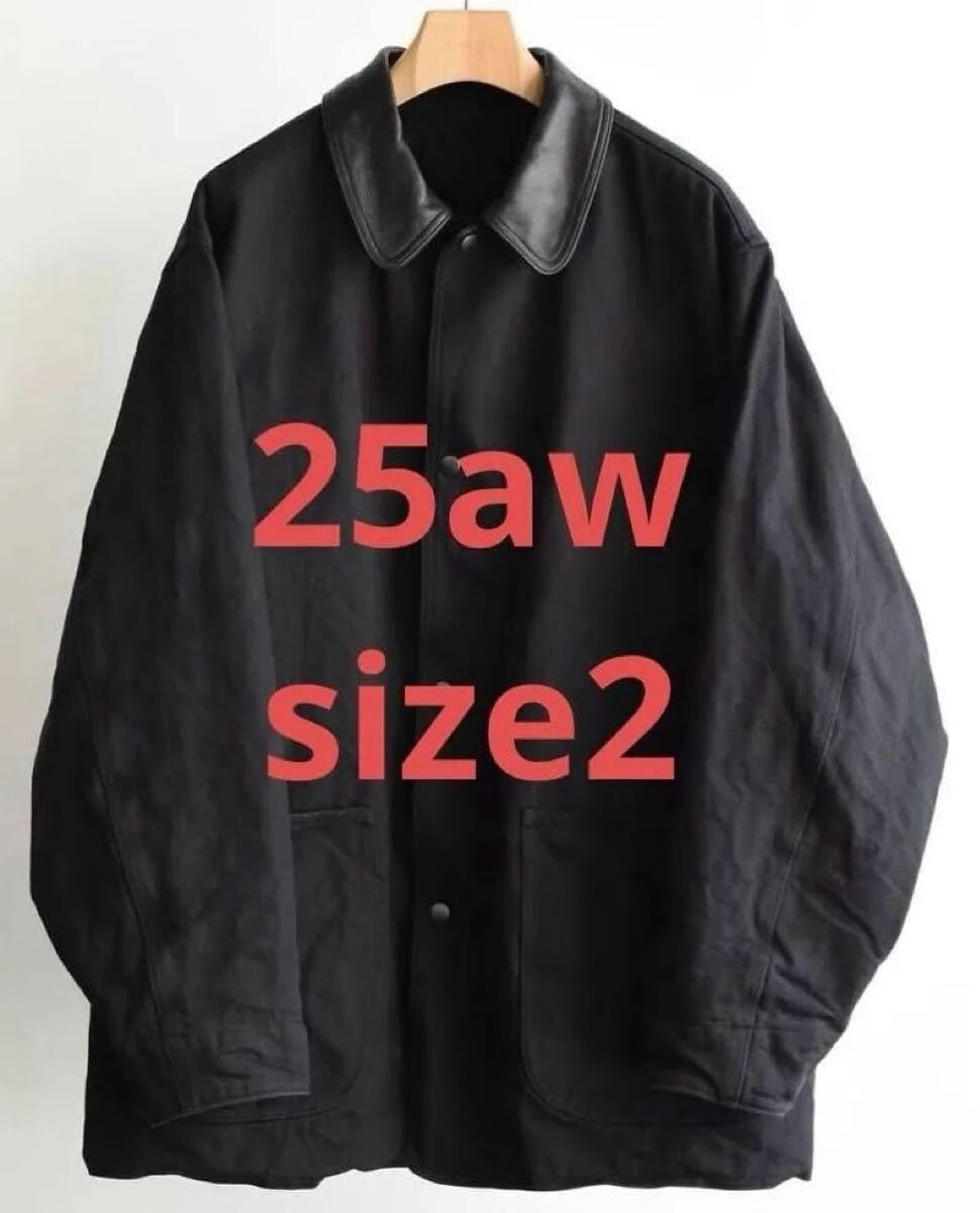 COMOLI デニムレザーワークジャケット 25AW COMOLI デニム/レザー ワークジャケット BLACK | CASANOVA&CO