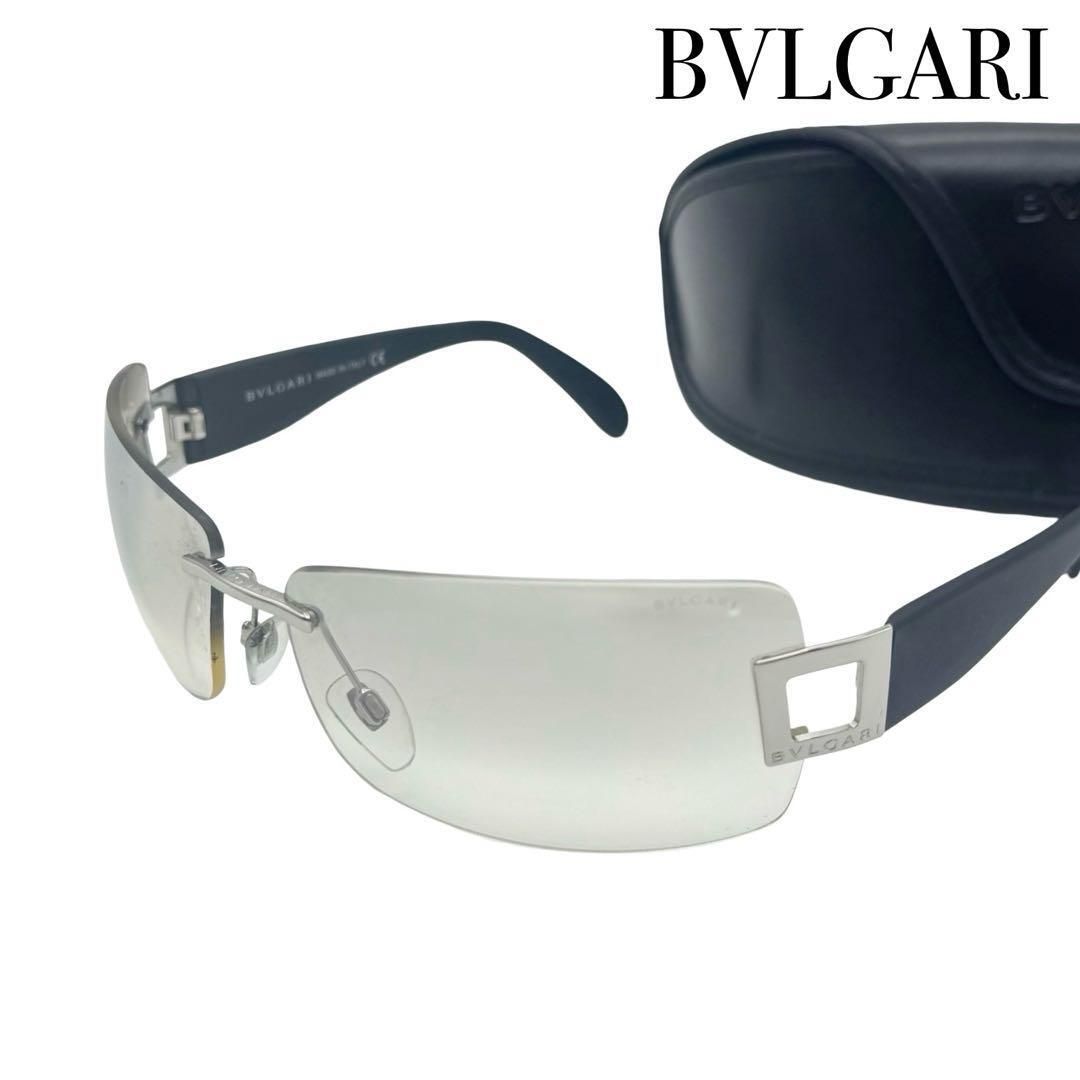 BVLGARI ブルガリ サングラス 619 ブラック×シルバー ミラーレンズ メンズ レディース イタリア製 ケース付