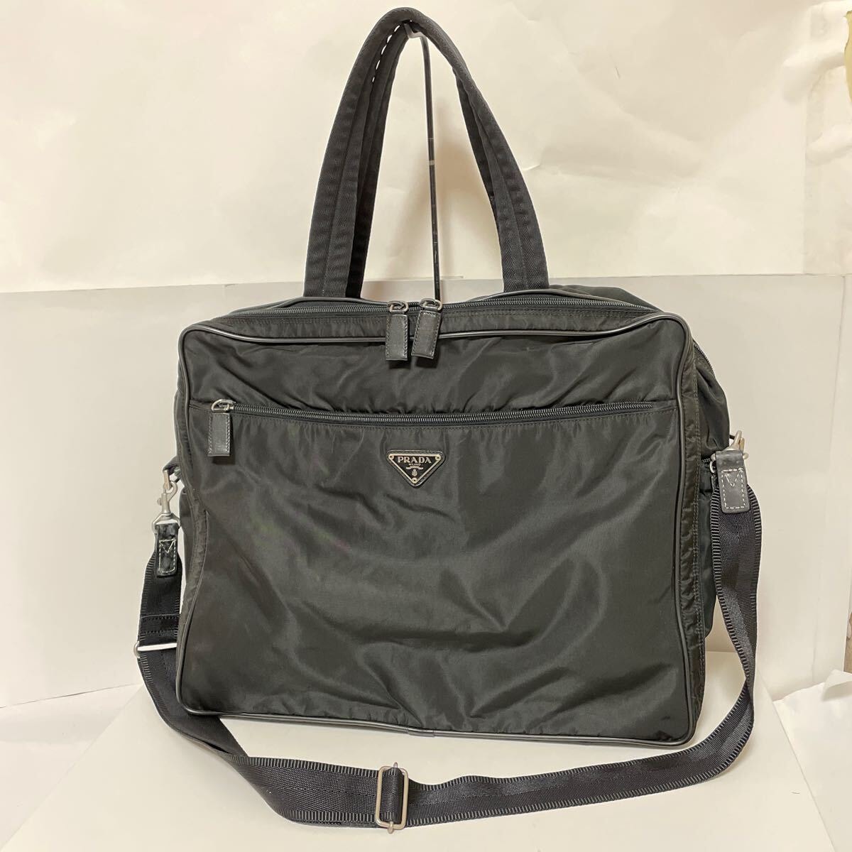 C (やや傷や汚れあり)】PRADA プラダ ナイロン ビジネスバッグ