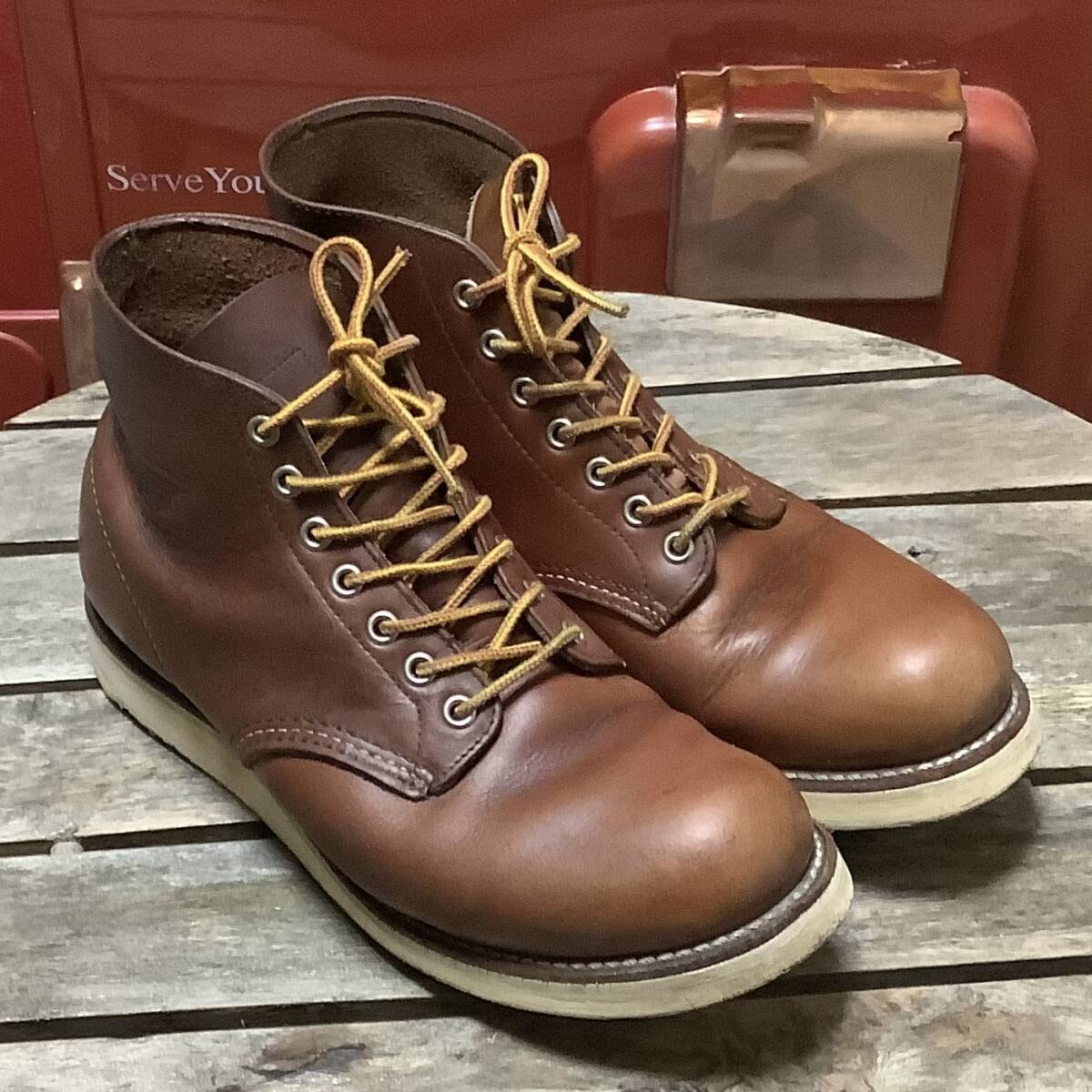 RED WING レッドウィング USA製 ショートブーツ プレーントゥブーツ 8166 9D 約27cm ヴィンテージ ビンテージ 中古 古着 アメリカ製
