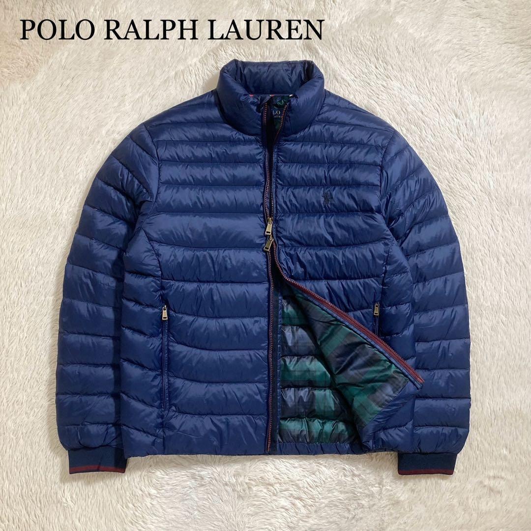 POLO RALPH LAUREN ポロラルフローレン ダウンジャケット パッカブル ポニーロゴ ダブルジップ 紺色