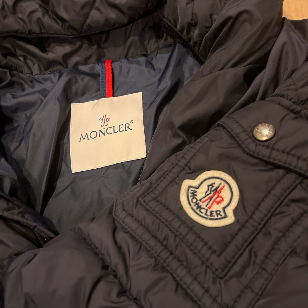 モンクレール　MONCLER ダウンジャケット キッズサイズ12 ネイビー ファー着脱可