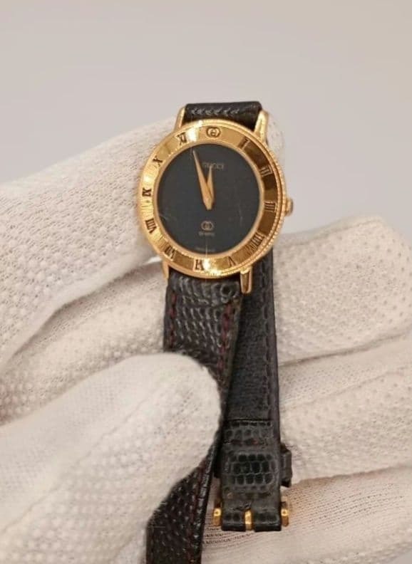 C (やや傷や汚れあり)】GUCCI グッチ Gクラス 黒 5500M メンズ 腕時計 