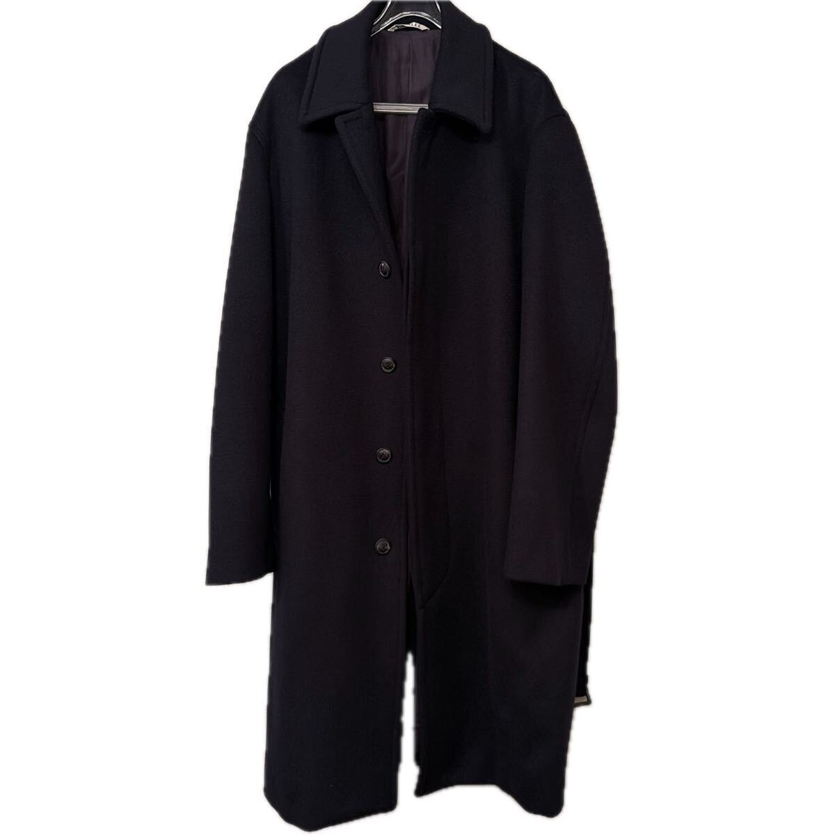 【SIZE:5】AURALEE BEAVER MELTON ステンカラーコート ネイビー