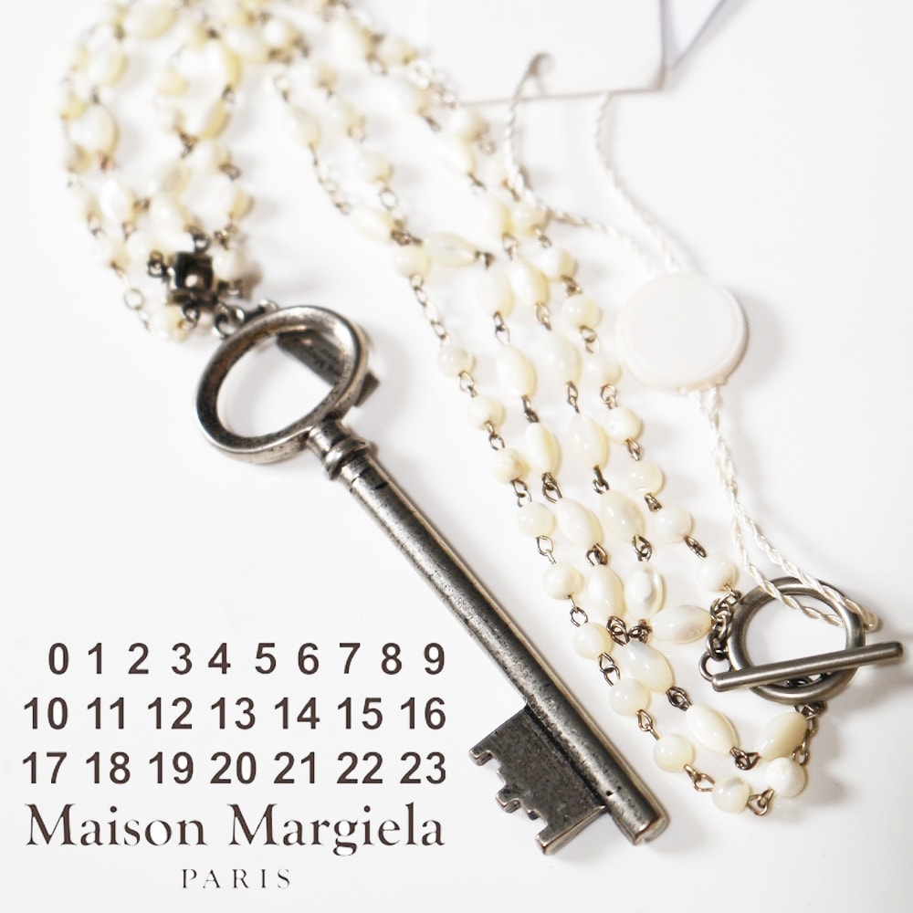新品/2018年製 【 Maison Margiela メゾン マルジェラ 11 】 S35UU0163 / スワロフスキークリスタル使用アンティーク調キーネックレス