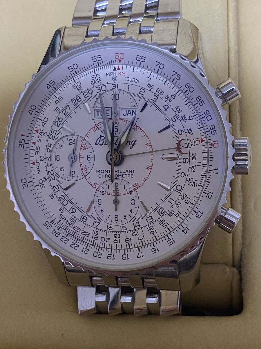 ブライトリング BREITLING ナビタイマー モンブリラン ダトラ A21330 SS メンズ腕時計 自動巻き 生産終了 美品