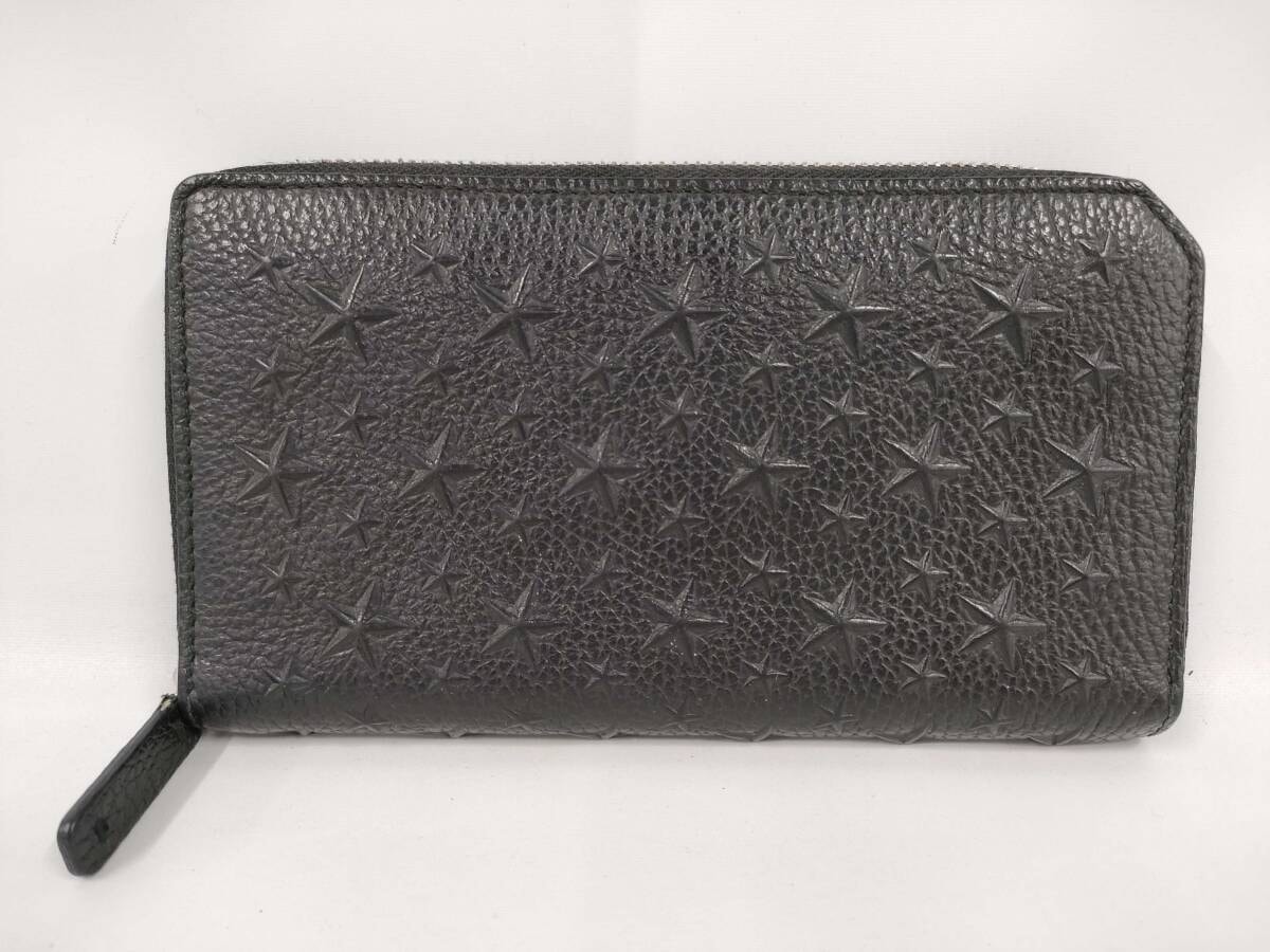 JIMMY CHOO（ジミーチュウ）スターエンボス レザー 長財布 ブラック
