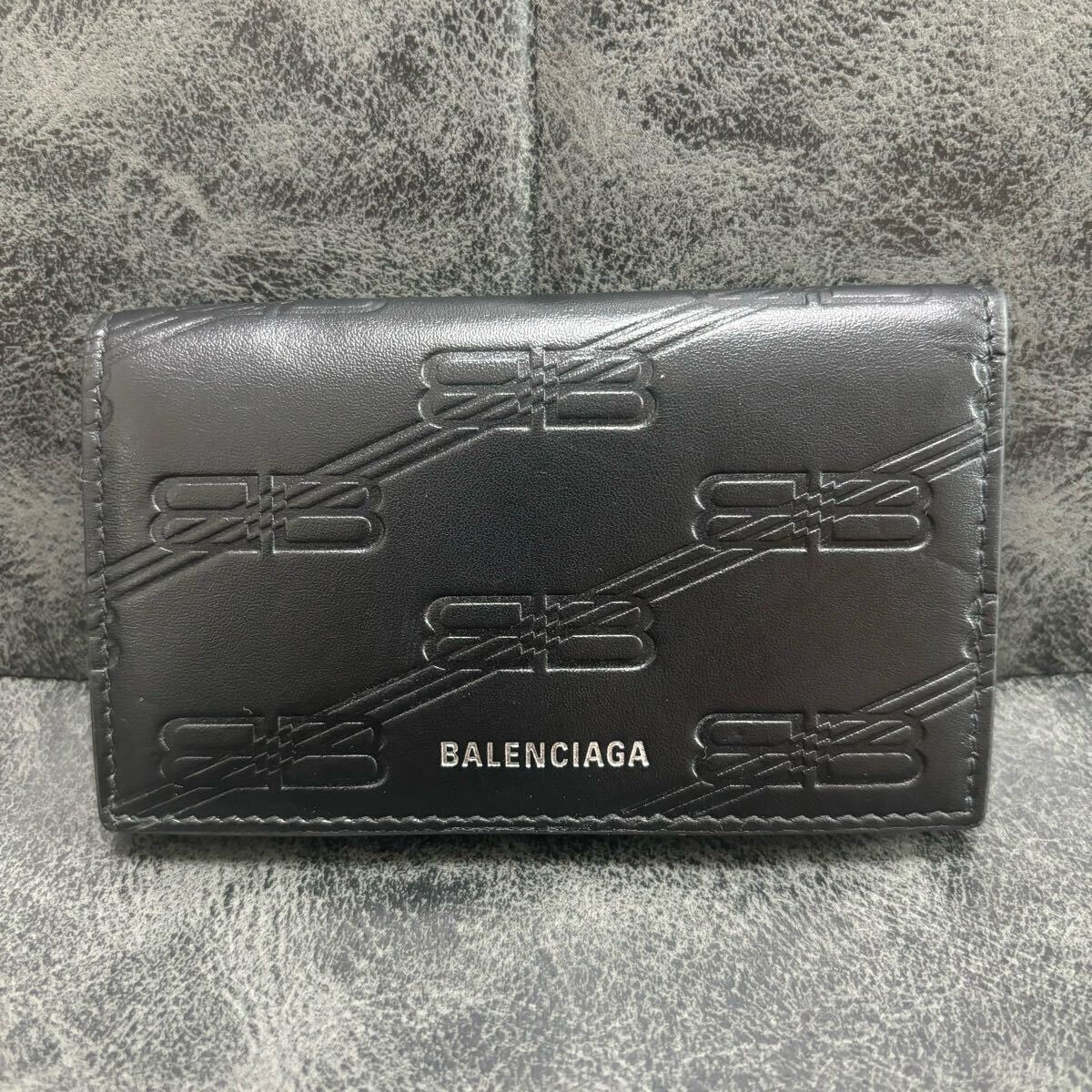 BALENCIAGA ブラック レザー キーケース 新品未使用 BALENCIAGA バレンシアガ キーケース 6連 6本 三つ折り CASH