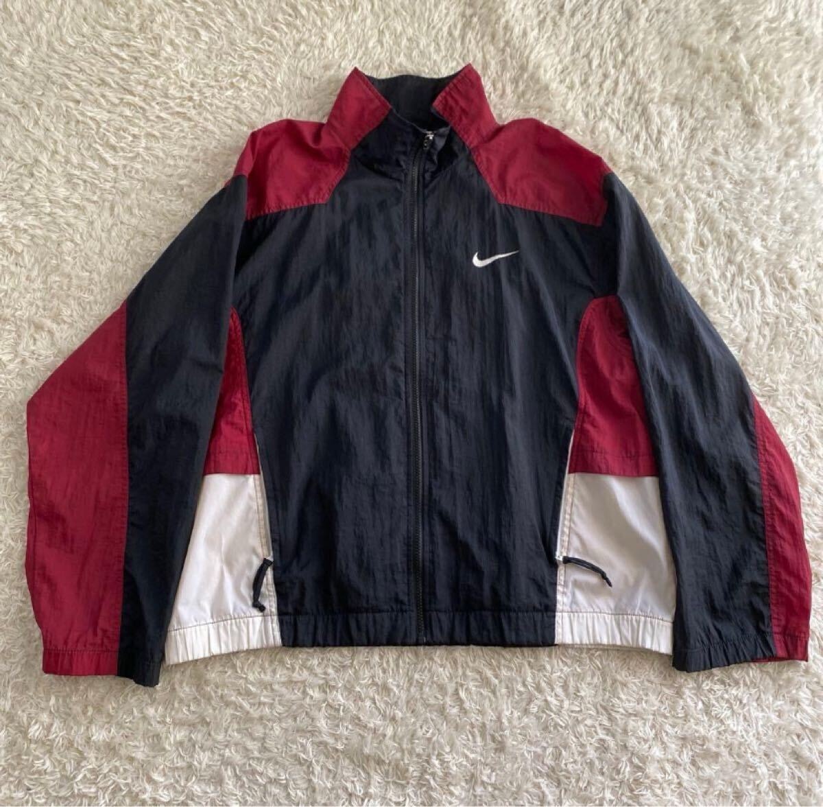 NIKE ナイキ ナイロンジャケット　刺繍　バックロゴ　ビッグロゴ 90s 銀タグ　サイズM