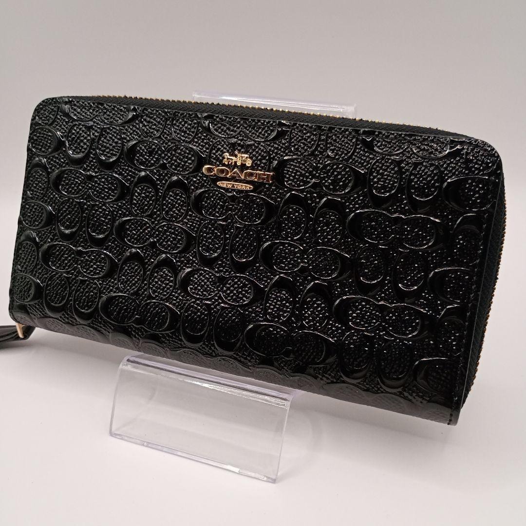 COACH コーチ 長財布 シグネチャー ラウンドファスナーウォレット