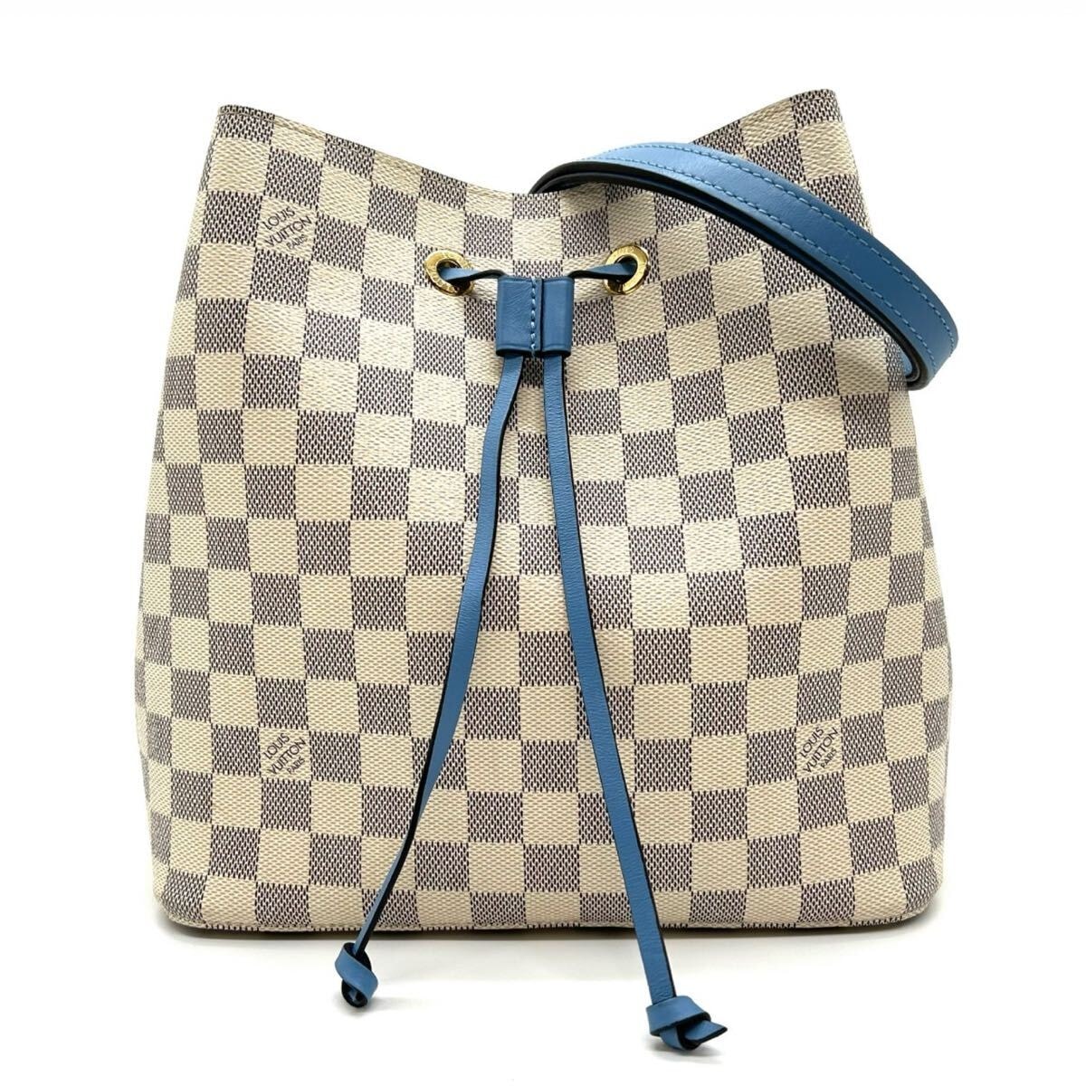 LOUIS VITTON ルイヴィトン ダミエ アズール ネオノエ N40153 ショルダーバッグ ホワイト ブルー RFID レディース 鞄